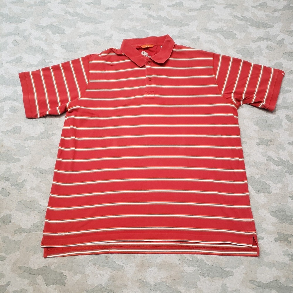 Nike ACG Polo Shirt Mens 2XL Red Short Sleeve‎ Striped Outdoors